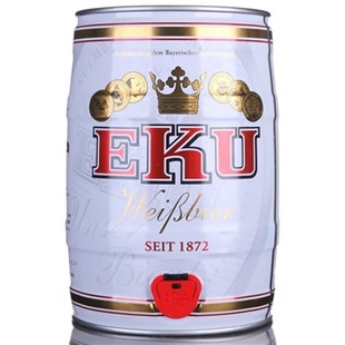  德国啤酒 EKU 伊凯优 EKU白啤酒 伊凯优白啤酒 黑啤 5升装