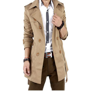 In the beautiful Tess nation prestige windbreaker long wave of Korean men's cotton leisure coat jacket new plus size trench coat men