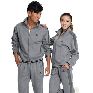  专柜正品Adidas/阿迪达斯情侣套装春秋运动服男女运动套装