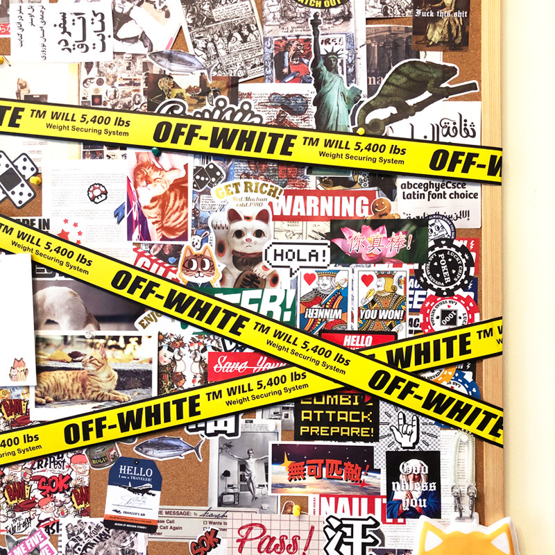 5米長Off white歐美潮牌行李箱貼紙牆壁防水門窗冰箱玻璃長條貼紙在類目 3C數碼配件, 筆記本電腦配件, 筆記本個性小貼紙中 - 來自Buy2taobao.com提供專業的淘寶代購服務