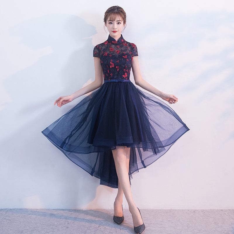 晚礼服女2019秋新款宴会前短后长复古中式改良旗袍派对礼服连衣裙|ruв категории Женская одежда, Cвадебные платья, свадебное платье - от Buy2taobao.com для оказания профессиональной услуги покупки агента Taobao