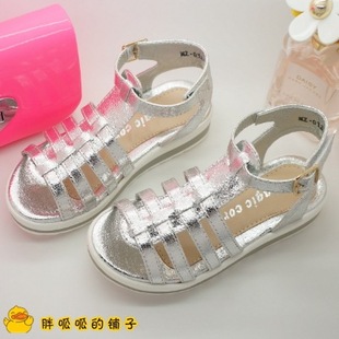  韩版儿童凉鞋 女童鞋 罗马鞋 公主单鞋 中大童欧美 时尚镂空休闲