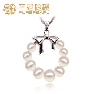  千足珍珠千足珠宝新品圣诞花环吊坠项链 时尚饰品 送礼佳品