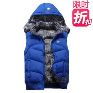  正品阿迪达斯加厚加绒保暖休闲时尚韩版修身潮男马甲春装男装外套