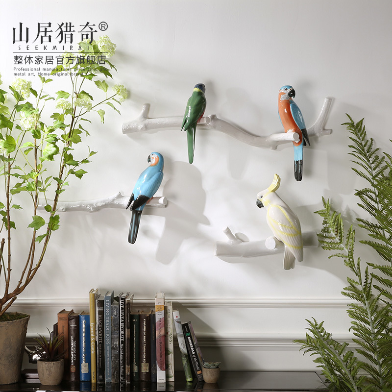 美式家居创意客厅背景墙面装饰品 陶瓷立体小鸟墙饰挂件 壁饰鹦鹉|ruв категории Домашний быт, роспись - от Buy2taobao.com для оказания профессиональной услуги покупки агента Taobao