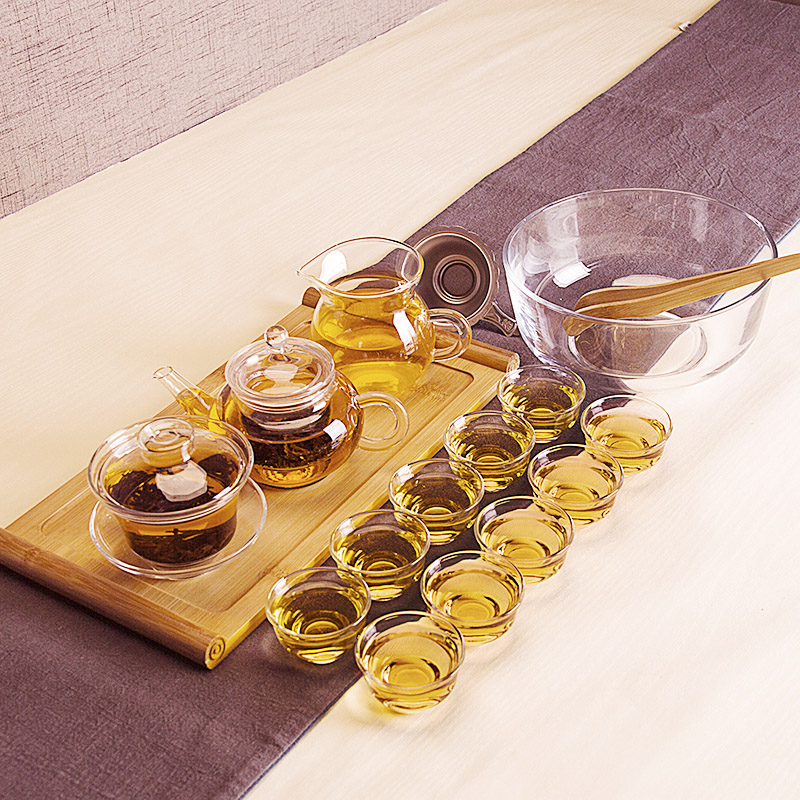 Kung Fu Tea 17 Set of parts High temperature resistance Glass Tea Set Teacup Teapot lid Bowls public a complete set tea setin the Tableware , Tea set , Kung Fu Tea category - from Buy2taobao.com to provide professional Taobao agent buy service