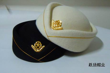 漂白色空姐帽羊毛材质贝雷帽女兵帽礼仪帽多色