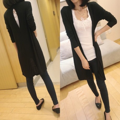 【王伟u88】包邮韩国百搭镂空<em>莫代尔开衫</em>薄外