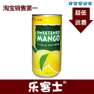  乐客士 韩国乐天芒果汁180ml 乐天芒果汁饮料 LOTTE乐天