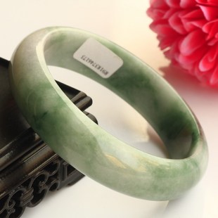  正品特价天然A货翡翠 冰糯种浅绿色满色紫罗兰手镯