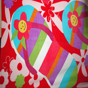  外贸 原单 彩色拖鞋 儿童卡通 加大纯棉割绒浴巾 沙滩运动巾