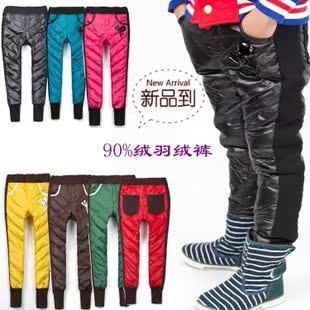  韩版男女童新款童装 品牌厚款长裤棉裤 儿童羽绒裤 26B