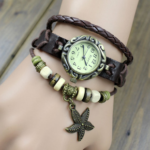  日韩国时尚女士皮革手链表/牛皮手表真皮复古女表/韩版学生装饰表