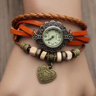  森女系萌妹子小清新最爱手表女表 复古表 韩版潮休闲手链表真皮表