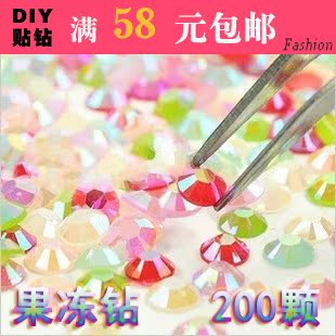  批发1元200颗 果冻钻 diy饰品配件批发 iphone4/5 苹果材料套装