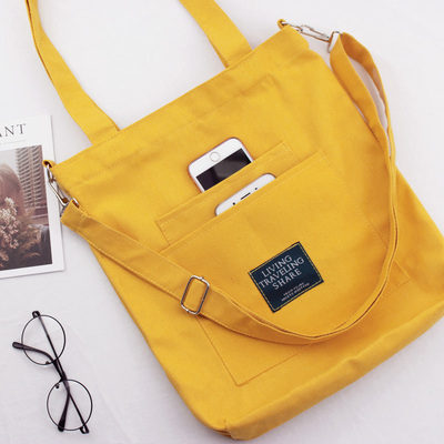 SH原创 帆布包女单肩斜挎包大容量韩国简约百搭文艺小清新手提包