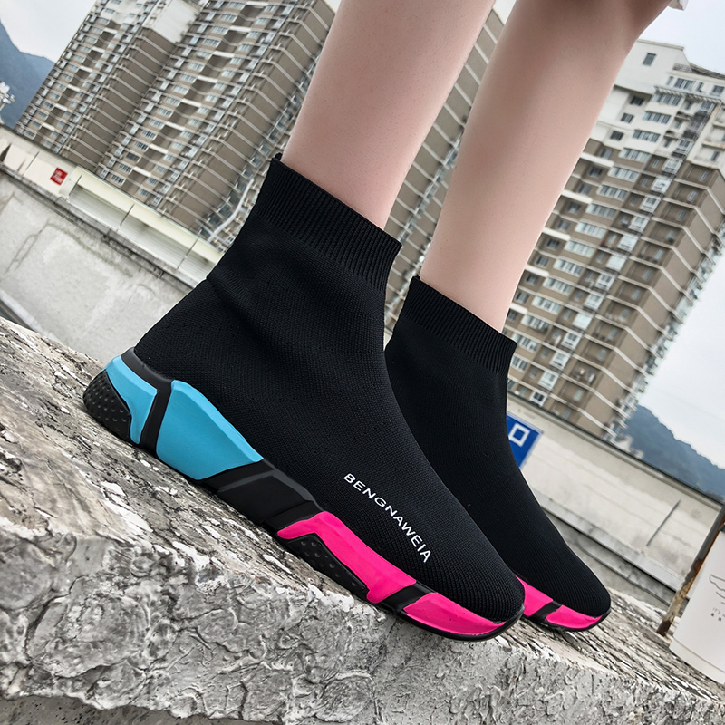 弹力袜子鞋女欧洲站高帮2019新款春季透气韩版百搭嘻哈女鞋子潮在类目 女鞋, 高帮鞋中 - 来自Buy2taobao.com提供专业的淘宝代购服务