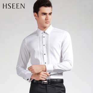  HSEEN韩臣 正品专柜 男士修身袖扣衬衫  结婚衬衫 新郎衬衣 HS519