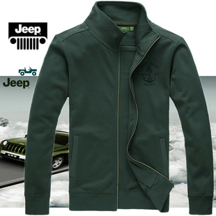  新款春装jeep薄款卫衣开衫男装韩版潮流运动jacket男士薄外套