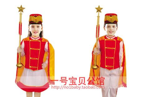 儿童鼓号队服 少先队仪仗队男女童指挥杖 升旗