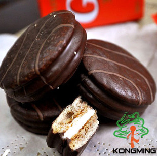  孔明  韩国进口食品 乐天加纳巧克力派 蛋糕喜饼 香软可口 204g