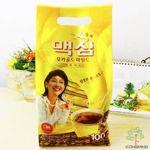  T 孔明 韩国麦馨Maxim摩卡味咖啡100条 速溶三合一 黄色装1200g