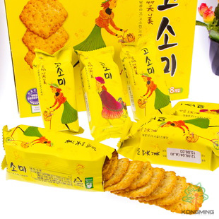  孔明 韩国进口食品 好丽友高笑美超薄芝麻饼干 低卡零食 松脆339g