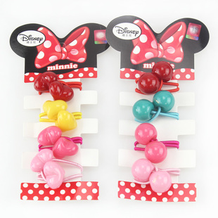  正品迪士尼儿童饰品发饰 宝宝头饰头绳 女童发绳4只装 时尚可爱