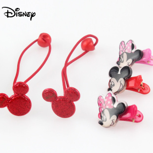  正品迪士尼儿童饰品 米妮发饰 卡通发夹发绳 宝宝女童头饰 BB夹