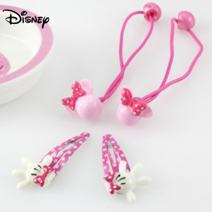  正品迪士尼儿童饰品发饰 米妮发绳发夹套装 宝宝卡通头饰 可爱