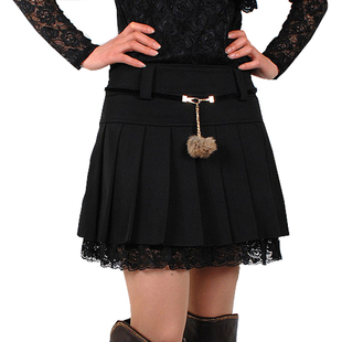  秋冬女装毛呢裙子半身裙 女短裙 百褶裙休闲裙A字裙加厚大摆裙