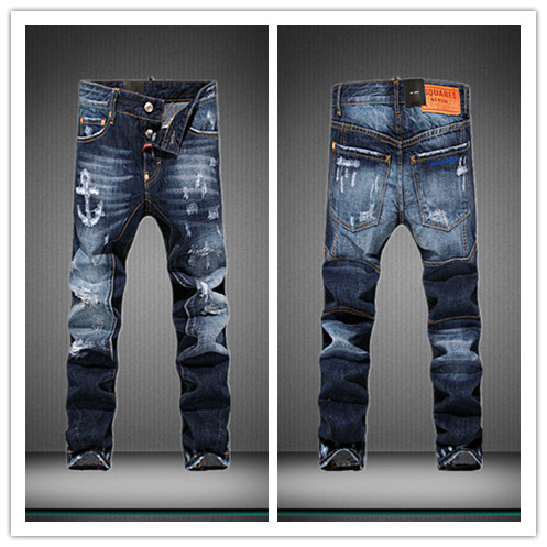 Джинсы женские DSquared2 561 DSquared2 DSquared2 Узкие брюки-карандаш Длинные брюки Заниженная талия Потёртые, Складки