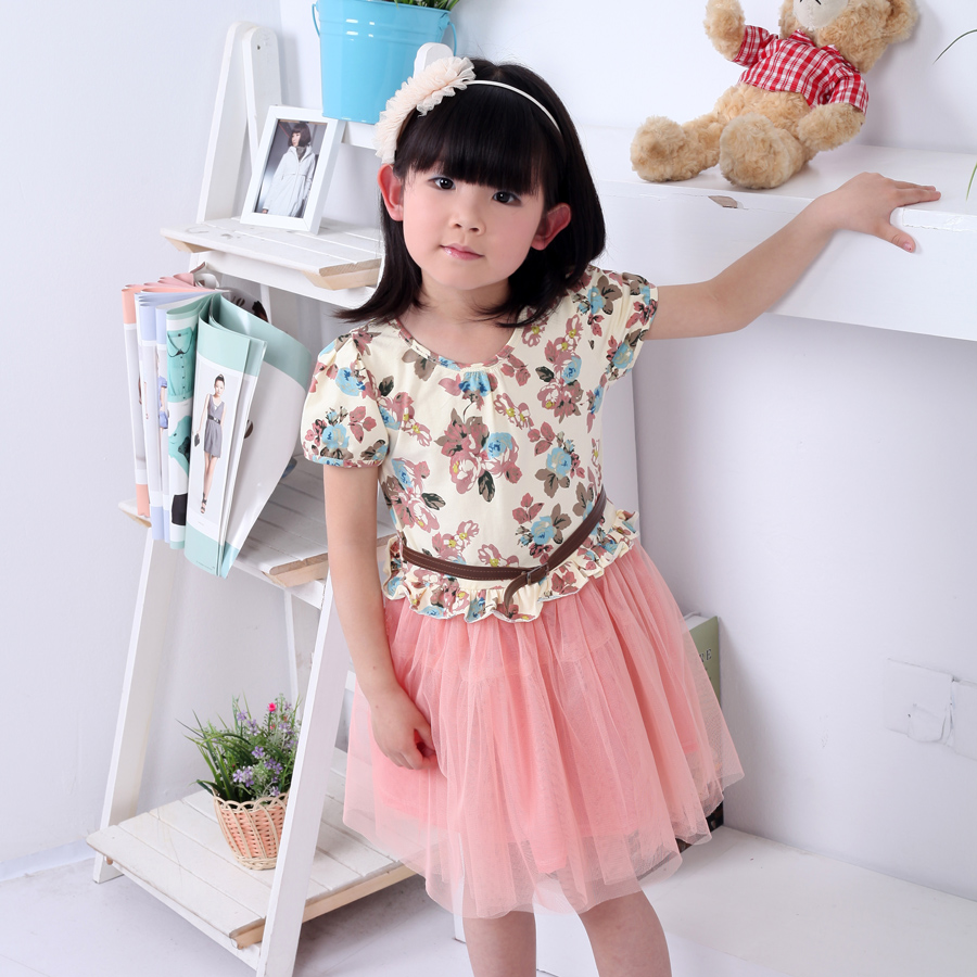 韩版儿童短袖连衣裙