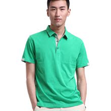 Business casual summer cotton POLO shirt lapel short sleeve black white gray solid color men's t-shirt