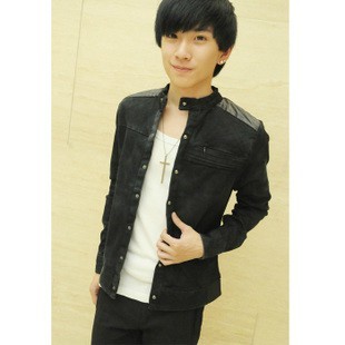  秋冬林弯弯大花小花特价男装加绒超保暖弹力牛仔夹克男外套衫