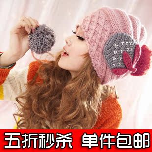  韩版冬季 帽子 女 秋冬天 韩国可爱针织帽子保暖护耳毛线帽子女士