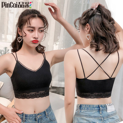 美背抹胸内衣女文胸打底吊带网红爆款小背心聚拢交叉带裹胸防走光