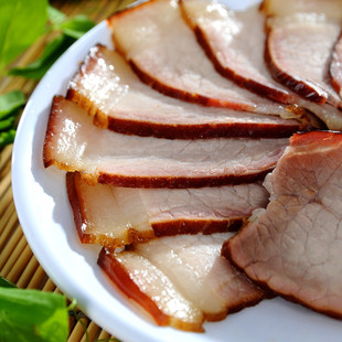  四川桂花庄川味腊肉后腿肉 成都特产咸肉培根 农家菜市场腊味500g
