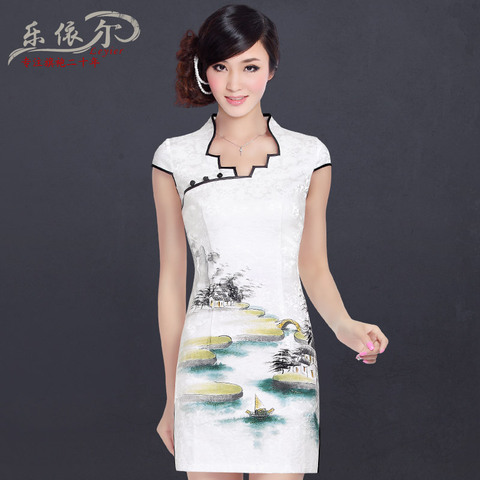 正品<em>女唐装</em> 夏 乐依尔<em>2013新款</em>中式复古手绘短