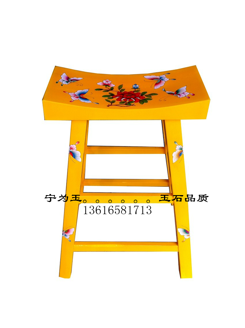 中式新古典实木彩绘换鞋凳高脚瓦面凳马鞍凳子餐凳梳妆凳牡丹图案在类目 住宅家具, 坐具类, 凳类, 换鞋凳中 - 来自Buy2taobao.com提供专业的淘宝代购服务