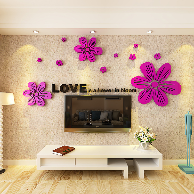 3d crystal Acrylic Three-dimensional wall stickers a living room bedroom sofa Bedside TV backdrop decorate Home Furnishing Stickersin the Home accessories , Stickers , Wall Stickers category - from Buy2taobao.com to provide professional Taobao agent buy service