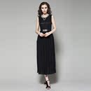 MYC限量预售 夏季新款女装复古宫廷高贵镶钻长款连衣裙送腰带