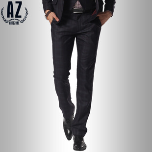  AZ男装春秋新款 英伦高端简洁条纹休闲裤 男士韩版修身长裤男