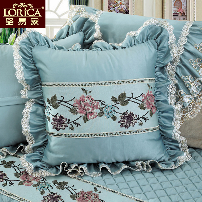 Peony embroidery Four seasons Sofa cushions backrest European style customized Pillowcase Bedside Pillow Office Lumbar pillowin the Home Fabric , Pillow/Pillow category - from Buy2taobao.com to provide professional Taobao agent buy service