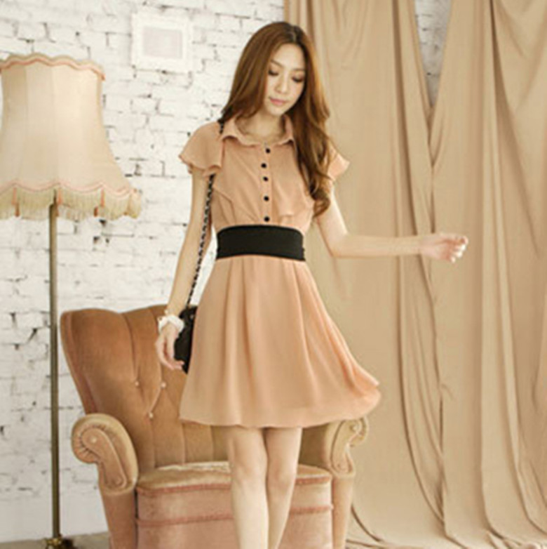 雪纺连衣裙子大码显瘦...