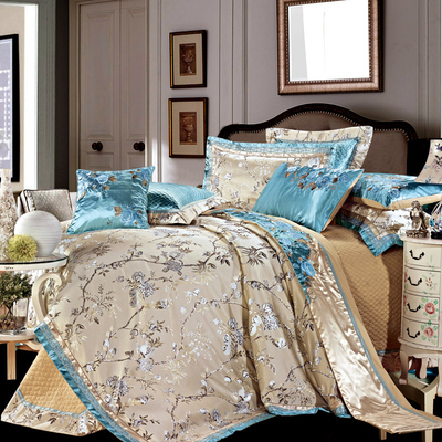瑶台居豪华欧式床上用品十件套多件套贡缎提花床上用品四六件套