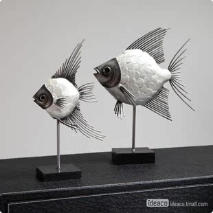  珍珠鱼 欧式陶瓷摆件 正想家居饰品 摆设工艺品 招财创意结婚礼物