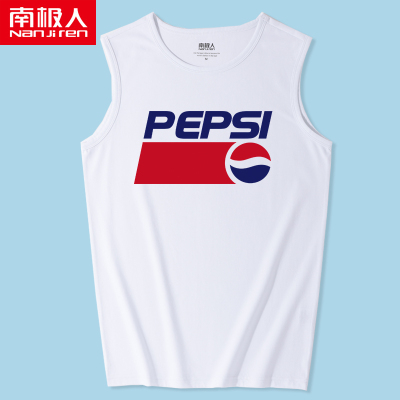 百事可乐无袖t恤男pepsi联名限量版衣服夏季运动男士潮牌坎袖背心