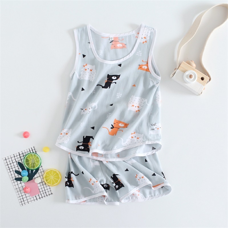 夏季儿童衣服男童女童薄款绵绸背心宝宝棉绸睡衣小孩夏天女孩套装|ruв категории Детская одежда, детей дома, одежду, домашнего костюм - от Buy2taobao.com для оказания профессиональной услуги покупки агента Taobao