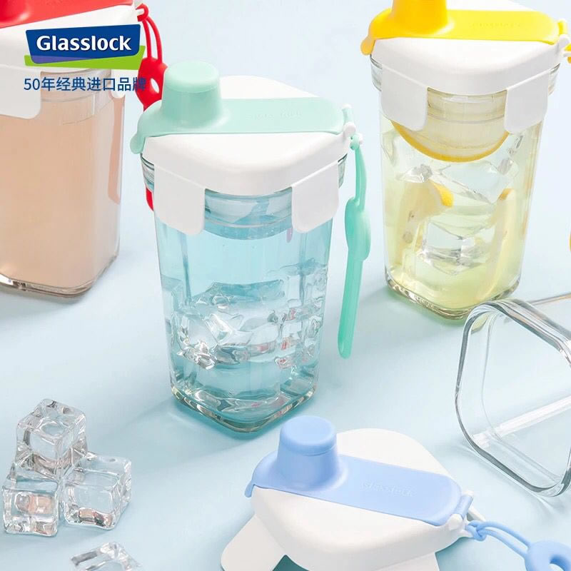 Glasslock盖朗钢化玻璃水杯玻璃杯便携带绳创意韩国清新可爱380ml在类目 餐饮具, 杯子/水杯/水壶, 玻璃杯中 - 来自Buy2taobao.com提供专业的淘宝代购服务